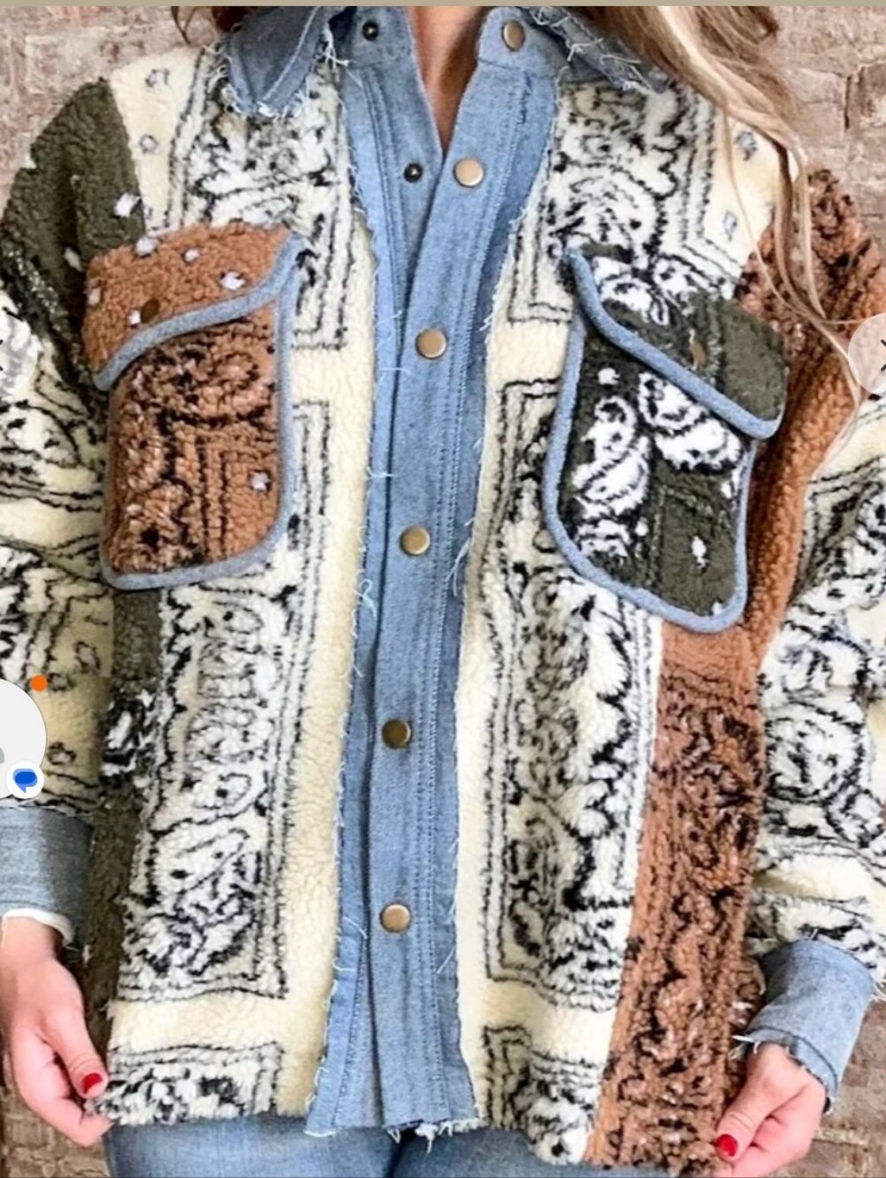 Oli & Hali New Bandana Print Sherpa Jacket - Picture 7 of 8